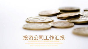 Template PPT investasi keuangan untuk latar belakang mata uang koin