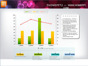 Tableau de fine colonne étrangère PPT modèle de graphique télécharger