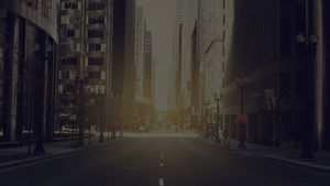 外國朦朧的城市街道PPT背景圖片