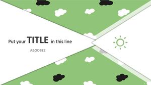 Fresh and cute cartoon cloud PPT template