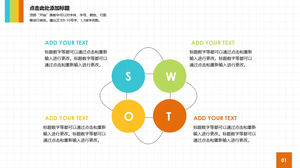 Fresh color SWOT analysis shows PPT material