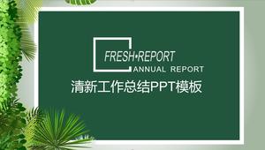 Plantilla de PPT de informe de resumen de planta verde fresca