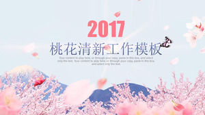 Fresh Peach Blossom Background PPT Template Download