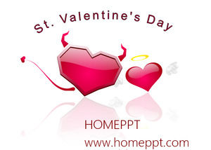 Fun love devil valentine section PPT template