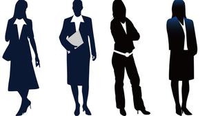 Gambar latina belakang transparan bisnis wanita siluet PPT