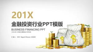 Industria financiară de aur pentru industria de investiții financiare PPT șablon