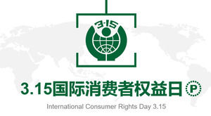 Yeşil 3.15 Tema Uluslararası Tüketici Hakları Günü PPT Şablonu