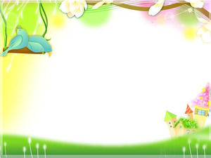 immagine di sfondo semplice PPT cartone animato verde