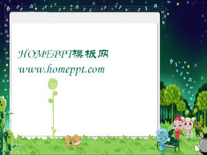 Green cartoon style PPT background picture