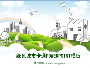 Green city home PPT template download