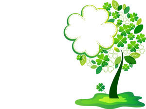 Green Clover Cartoon Border PPT Background Image