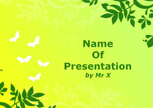 Зеленые цветы шаблон кадра PowerPoint