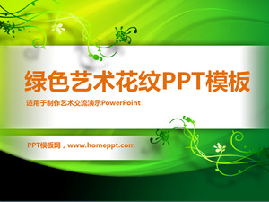 Zielone tło Art Design Patterns PowerPoint Template