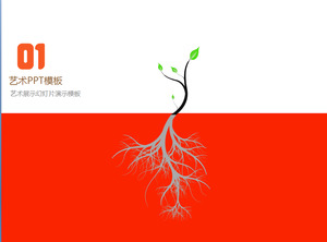 "Yeşil Ağaç" Empresyonist Sanat Tasarım PPT Template İndir