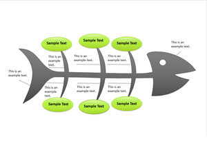 Grey fish bone structure diagram PPT template