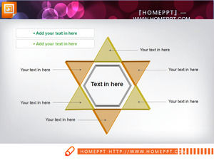 con forma hexagonal de la relación paralela entre el material de descarga PPT