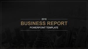 PPT-Vorlage für kühlen schwarzen Business-Bericht