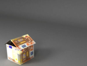 Rumah Covered Dengan Uang Kertas powerpoint template yang