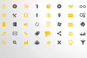 Des centaines de matériaux de graphique PPT de style ligne mince jaune, icône PPT télécharger