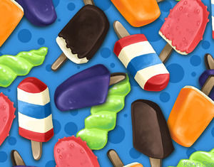 アイスクリームデザートかわいい背景PPTテンプレート
