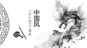 Tinta dragón estilo chino trabajo resumen informe ppt plantilla