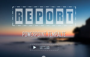 iOS-Stil PPT-Vorlage für europäische und amerikanische verwischten Seestück Hintergrund kostenloser Download