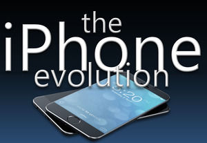 iphone6 mobile phone blue black technology sense ppt template