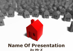 Isolierte Red House Powerpoint-Vorlage