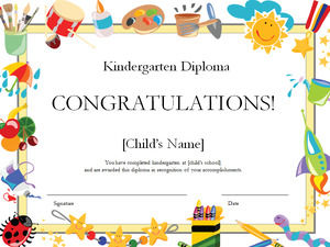 diploma di scuola materna