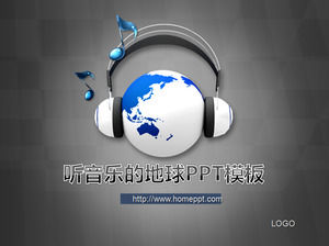 Ouvir música na terra modelo de PowerPoint de download