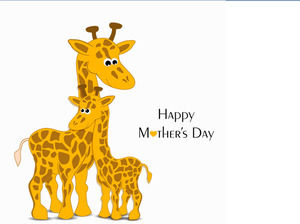 Maternal love cartoon animal PPT background picture