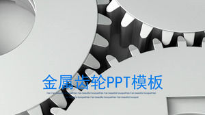 Modelo de PPT de relatório de trabalho indústria mecânica para fundo de engrenagens de metal