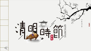 Minimalist Chinese style Qingming Festival PPT template