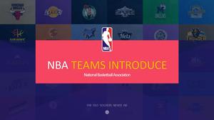 NBA basketbol takımı yıldızı giriş PPT şablonu