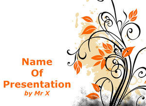 Arancione Progettato modello di PowerPoint Motivo floreale