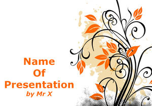 Conçu orange Motif floral modèle powerpoint