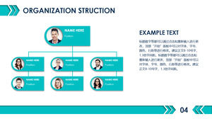 Templat PPT Grafik Organisasi dengan Perusahaan Avatar