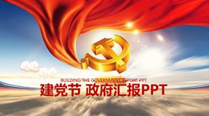 Il rapporto di lavoro del partito e del governo segnala il modello PPT del festival del partito