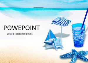 Passion summer blue beach ppt template