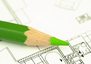 Matita su piani architettonici PowerPoint templatePencil sui Piani architettonici modello di PowerPoint
