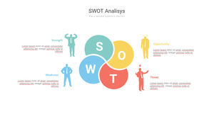 Люди силуэт SWOT-анализ PPT шаблон