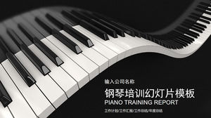 Piano education training PPT template with beautiful piano button background
