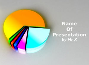 Gráfico circular con los colores multi plantilla de PowerPoint