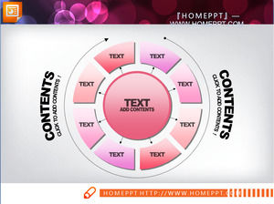 Różowy kryształ styl PPT wykres szablon pakiet do pobrania