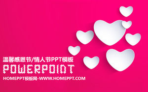 Pink heart-shaped love background Thanksgiving Day PPT template