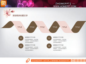 粉紅的桃花復古藝術PPT圖表大全