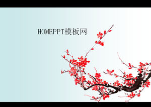 Plum Hintergrund Chinese Wind PPT-Vorlage herunterladen