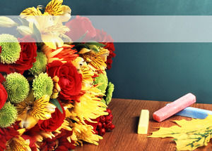 Podium Flowers - 2012 Teacher's Day ppt template