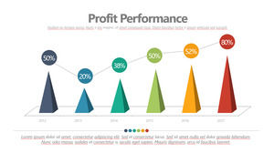 Polyline data PPT column chart template