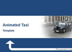 PPT dynamic drawing car - taxi transport industry PPT template